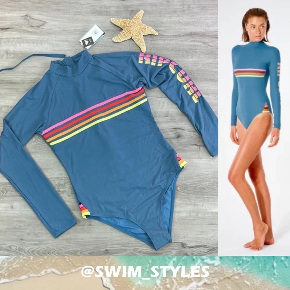 ☀️RIP CURL☀️ WAVE SHAPERS STR LS SURF SUIT ONE PIECE - Picture 1 of 15